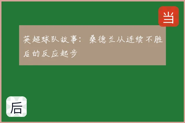 英超球队故事：桑德兰从连续不胜后的反应起步